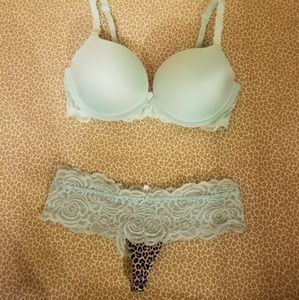 PINK Victoria's Secret Mint Bra & Pantie set